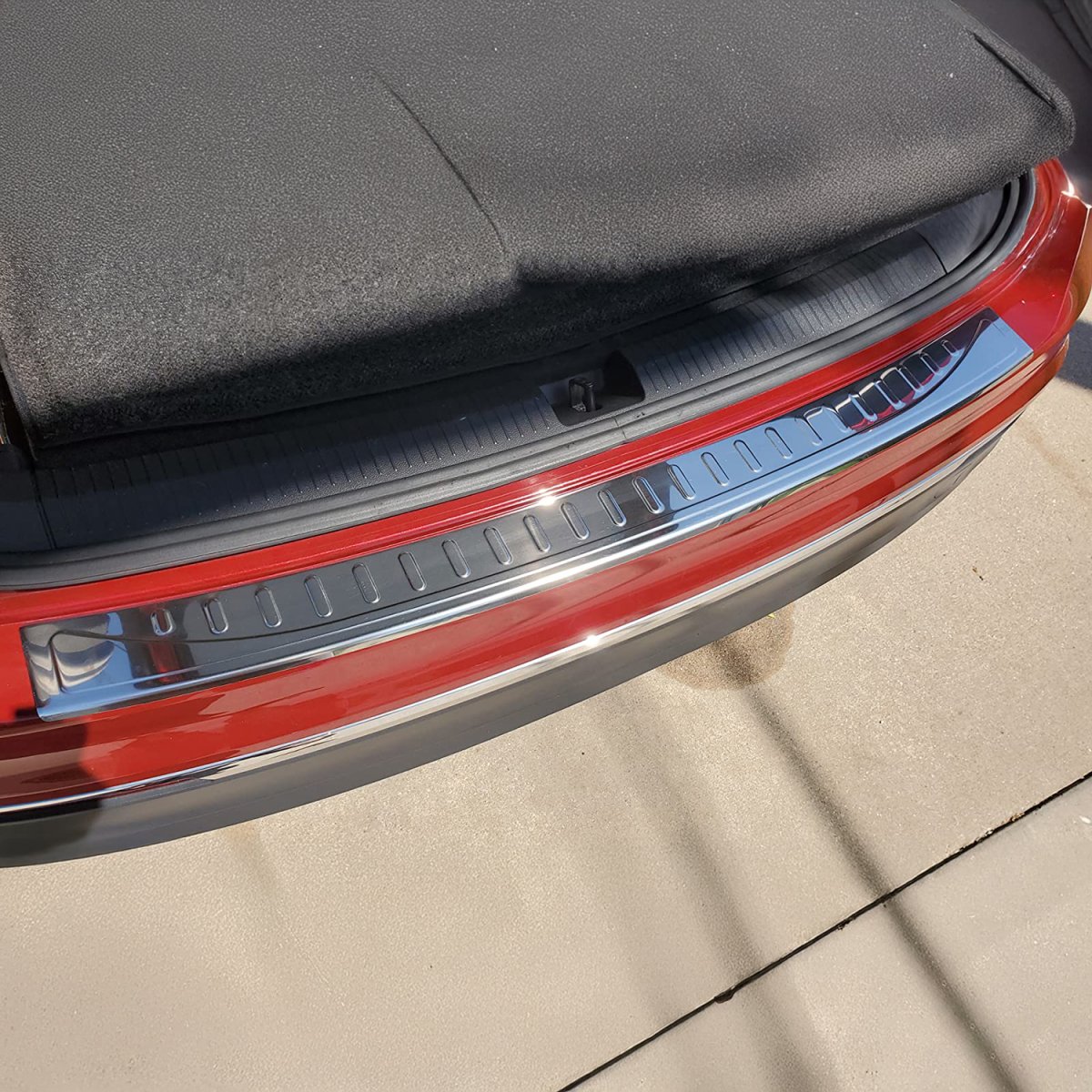 Volkswagen Tiguan Allspace Rear Bumper Sill Cover - Omac - S.Steel - Gloss Silver - '18-'24